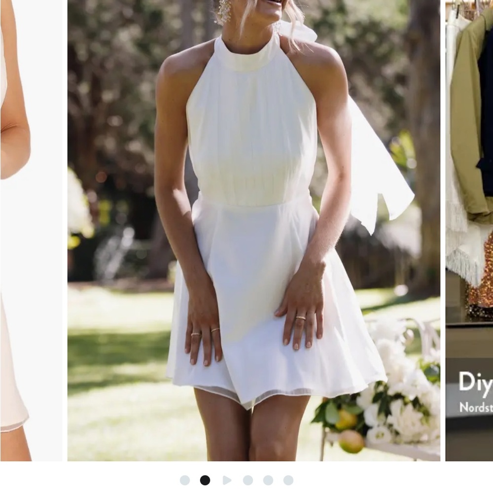 Elegant White Halter Dress